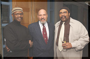 William H. Rowland II introduces August Wilson at Hendricks Chapel, Syracuse University.